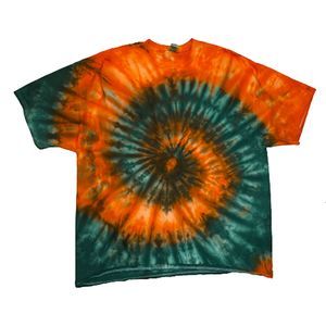 Tie Dyed Green and Orange T Shirt